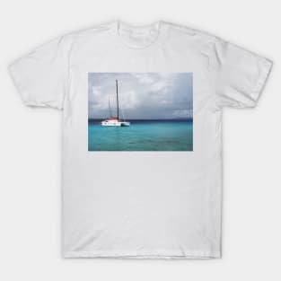 Catamaran moored out in Aruba T-Shirt